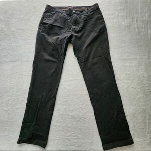 Park Calvary Slim Chino Pants Mens 38W 31L Black Twill Cotton Stretch Casual